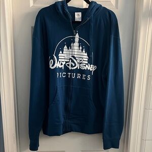 Walt Disney Pictures Castle Zip Hoodie - Blue - XXL
